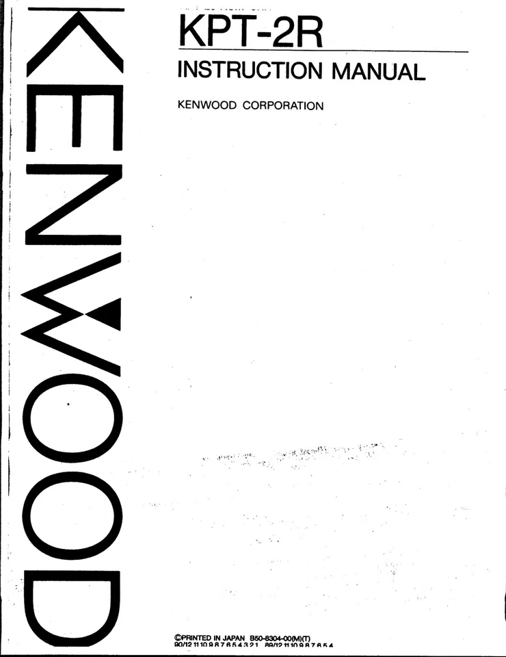 Kenwood KPT-20 KPT-2R Programmer Instruction Manual Scanned Copy - Image 1 of 1