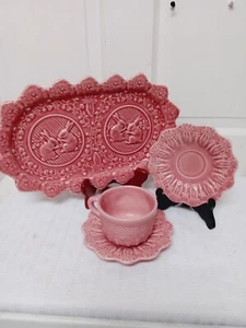 Pink Bordallo Pinheiro Portugal  4 Piece Ceramic Bundle  All Sold Together  - Picture 1 of 12