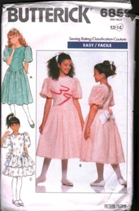 6859 Butterick Vintage SEWING Pattern Girls 1990s Flower Girl Party Dress 14 OOP - Picture 1 of 2