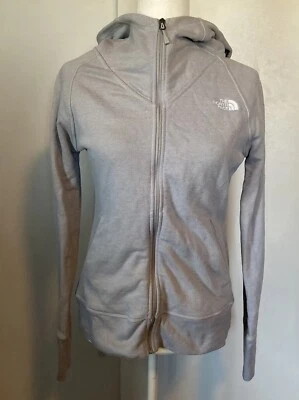 Sudadera con capucha para mujer The North Face cuello alto cremallera completa en gris claro talla mediana Foto 1 de 4