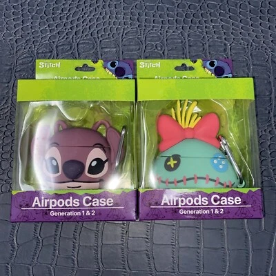 Lote de 2 fundas Airpod Disney Scrump & Angel de Lilo & Stitch Gen 1 y 2 nuevas en caja Foto 1 de 4