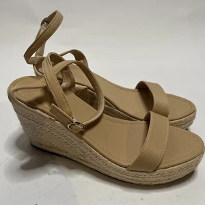Sandali donna zeppa plateau comodi punta aperta espadrillas fibbia caviglia nuovi - Foto 1 di 14