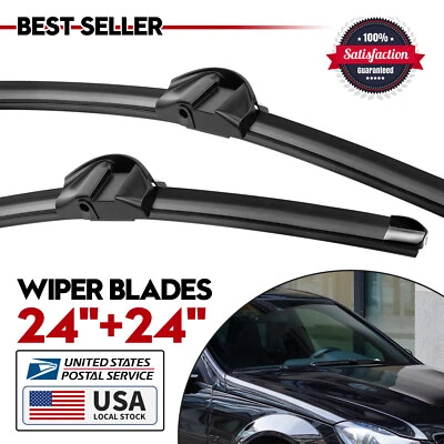 Front Windshield Wiper Blades Pair 24"+24" For Mercedes-Benz C63 AMG 2008-2013 - Image 1 of 4