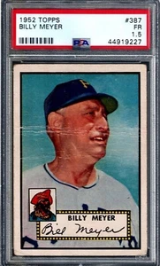 1952 Topps #387 Billy Meyer, PSA 1.5 - Pittsburgh Pirates, High Hi # - Bild 1 von 2