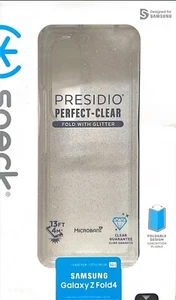 Speck Presidio Perfect Fold Samsung Galaxy Z Fold4 Case-Clear/Platinum Glitter - Picture 1 of 3