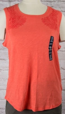 Camiseta sin mangas bordada GAP para mujer nueva coral - 336757BG Foto 1 de 4