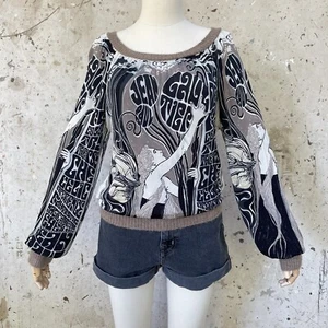 Vintage Jean Paul Gaultier MUCHA Art Nouveau Print Rayon Jersey Top - Picture 1 of 12