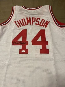 David Thompson #44 SIGNED NC State White CUSTOM JERSEY JSA CERTIFIED 1974 Champs - Picture 1 of 2