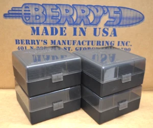 4 x .223 / 556  ammo case-box 100 rd (SMOKE / BLACK) 223 556 Berrys - Picture 1 of 2