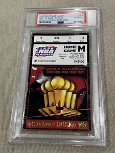 Boleto de la final de la NBA 1998 Michael Jordan final juego en casa como Bull PSA negro - Imagen 1 de 3