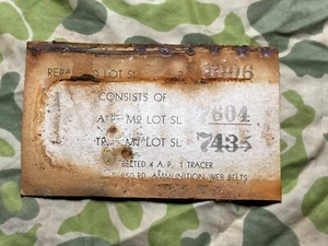 WW2 Cardboard .30 Cal Ammo Box Card WWII Relic Original AP/TRACER Artifact Rare! - Imagen 1 de 4