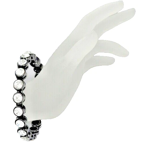 Brazalete magnético Chicos Gunmetal negro claro blanco cristal piedra nuevo Foto 1 de 4