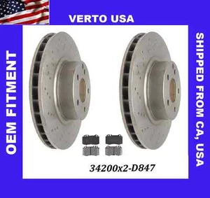 Verto USA Set of 2 Front  Rotors & Pads Fit Mercedes Benz, Drilled  34200X2-D847 - Bild 1 von 1