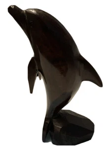 Handgefertigte Delfin Statue aus Holz - Bild 1 von 1