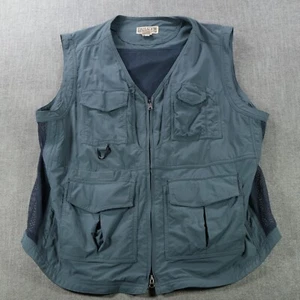Duluth Vest Mens Extra Large Blue Ripstop Utility Fishing Photography Nylon Mesh - Picture 1 of 12