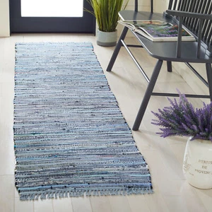 Safavieh Rag Rug BLUE / MULTI 2'-3" X 6' Runner - RAR127B-26 - Picture 1 of 3