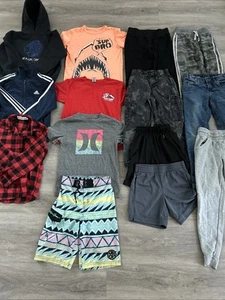Boys Clothing Lot, Size 7/8, 14 Items, Hurley, Maui Swim Trunks, Adidas - Picture 1 of 18