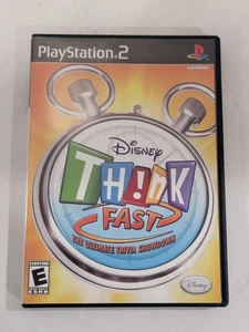 Disney Think Fast (Sony PlayStation 2, PS2) Complete CIB, Trivia Quiz, Tested - Picture 1 of 8