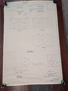 Vintage Blueprint Silva’s Pond Farms Condominium Taunton , Massachusetts 1990 - Picture 1 of 11