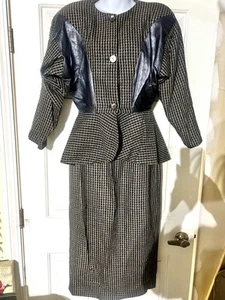 Vintage 80s Tan Gough Skirt suit - Picture 1 of 4