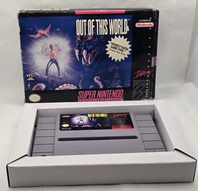 Out of This World (Super Nintendo SNES) – Cartridge + Box – Incomplete - Image 1 of 4