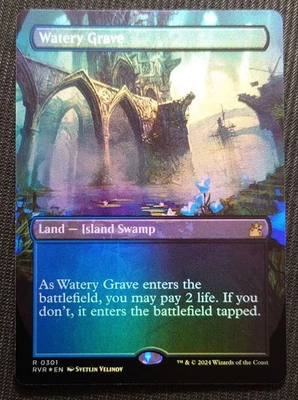 Mtg Super Rare Borderless English Version Foil Watery Grave Rvr - Image 1 of 4