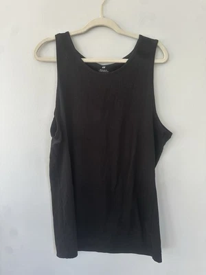 Camiseta sin mangas H&M Regular Fit cupé estándar negra grande Foto 1 de 3