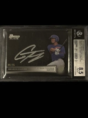 2015年Bowman Black Gleyber Torres签名/25银墨水BGS 8.5签名10 — 第 1/2 张图片