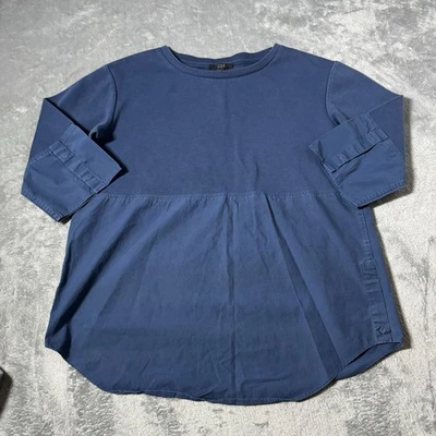 COS Media Shirt Pullover Cotton Blend Women’s Blue Size XS oversized 3/4 Sleeve - Image 1 of 4