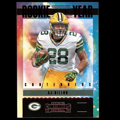 2020 Panini Contenders #RY-AJD AJ Dillon Rookie of the Year Contenders RC Red SP - Image 1 of 2