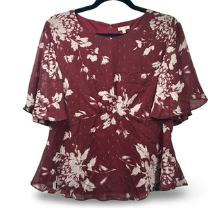 Blusa En Crema Floral Manga Acampanada Talla Grande Boho Carrera Oficina Favorecedora - Imagen 1 de 4
