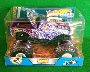 Monster Jam 25 2017 Hot Wheels 1/24th Purple Jurassic Attack, ¡nuevo en paquete! - Imagen 1 de 3