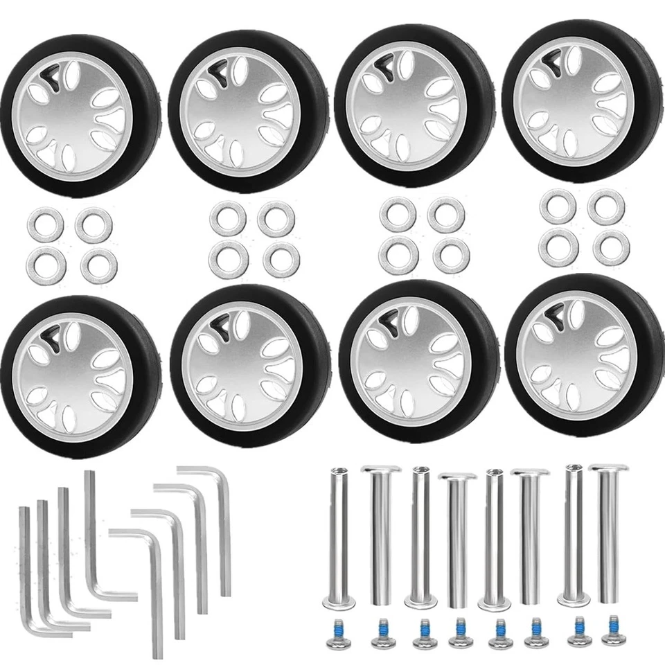 8pcs Luggage Wheels Replacement Kit,Dia 2in/50mm Thick 0.47in/12mm6666 Foto 1 de 1