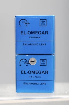 Lentes de ampliación Simon Omega EL-Omega 50 mm y 75 mm F3,5 nuevas stock antiguo IOB Foto 1 de 4