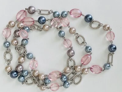 Necklace Premier Designs Chain Pearls Pink - Image 1 of 4