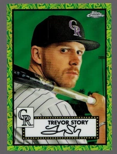 2021 Topps Chrome Platinum Anniversary Trevor Story Yellow Green Refractor 26/99 - Picture 1 of 2