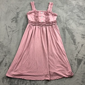 Matilda Jane Girls Dress Size 12 Midi Maxi Pink Ruffle Lagenlook Peasant Viscose - Picture 1 of 9