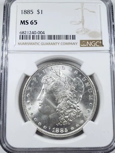 1885 Morgan Silver Dollar NGC MS65 - Picture 1 of 4