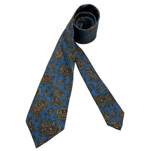 CHARVET XL Blue/Green Paisley Silk LUXURY Tie FRANCE - Picture 1 of 5