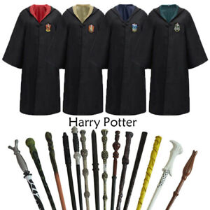 Harry Potter Mantel Zauberstab Adult Cosplay Kostüm Robe Umhang Stab Geschenk DE