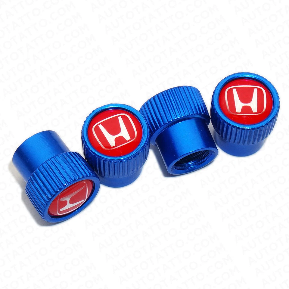 4 peças tampas de válvula de ar pneu rodas de carro Honda ajuste universal haste tampa de poeira azul - Imagem 1 de 4