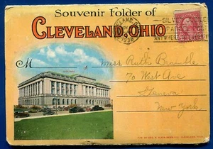 Cleveland Ohio oh City Hall Court House 1930s Postcard Folder - Picture 1 of 3