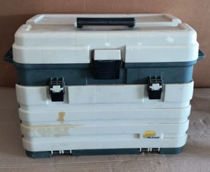 PLANO 758 Plano Four Drawer Green Tan Tackle Box full of tackle - Please read! - Picture 1 of 11
