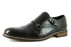 Firetrap Rosenberg Mens UK 11 EU 45 Black Leather Smart Formal Monk Shoes