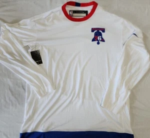 NIKE Philadelphia 76ers White Hardwood Classics Warm Up Men sz L-TALL CI5512-100 - Picture 1 of 4
