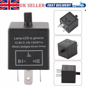 12 V 3 Pin LED Flasher Relay Unit Adjustable For Car Turn Signal Light Indicator - Picture 1 of 9