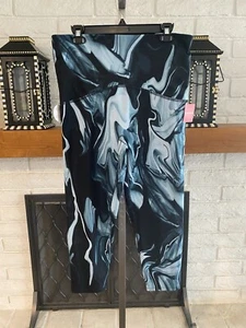SPANX Booty Boost Active 7/8 Leggings Workout Sz 1X Marbled Blue Black 50244R - Picture 1 of 6