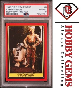 C-3PO R2-D2 PSA 8 1983 O-Pee-Chee Star Wars Return of the Jedi #8 C2 - Picture 1 of 2