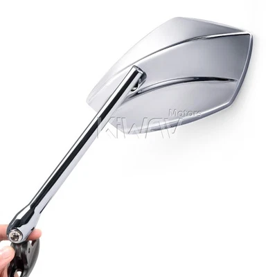 Carenado Espejos Cromo Palm II Convexo Asférico Negro Base para CBR ZX FZR GSX-R Foto 1 de 4