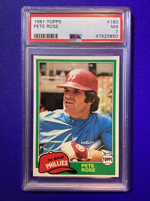 1981 TOPPS #180 PETE ROSE PSA 7 - Image 1 of 4